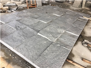 G654 Granite Flamed Flooring Tile Slab, Padang Black Granite