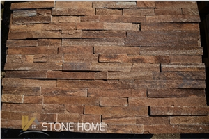Golden Brown Gneiss Dimensioned Elements Formed Wall Panels