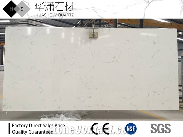 Big Carrara White Quartz Cut to Size Engineered Big Slabs