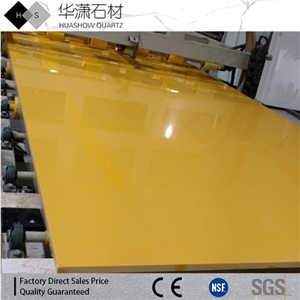 Colorful Pure Yellow Quartz Stone Cut to Size Tiles and Slabs