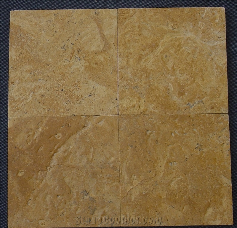Flowery Gold Limestone Tiles