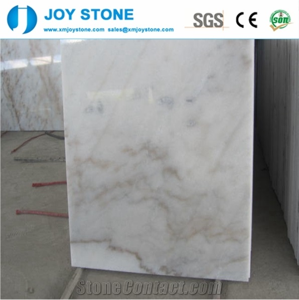 Cheap China Bianco Carrara Guangxi White Marble Polish Slabs Flooring Tiles