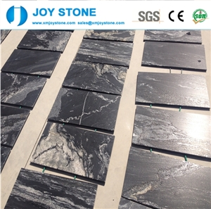 Cheap Polished Leathered Royal Ballet Black Tiles Slabs Cut to Size