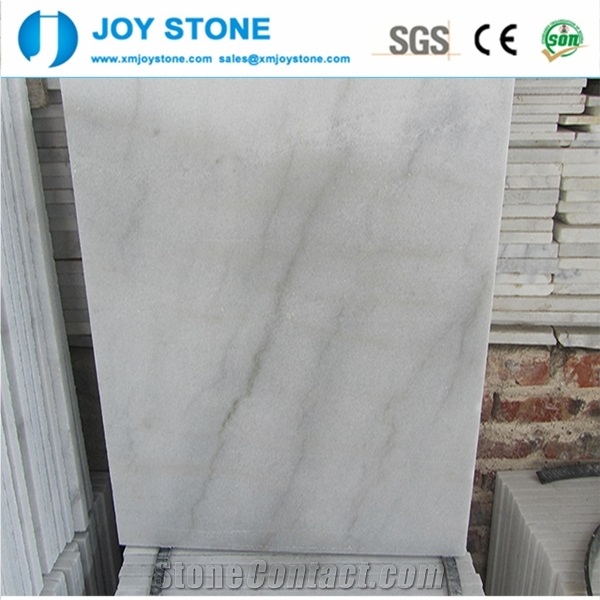 China Bianco Carrara Guangxi Ivory White Marble Slabs Polished Tiles