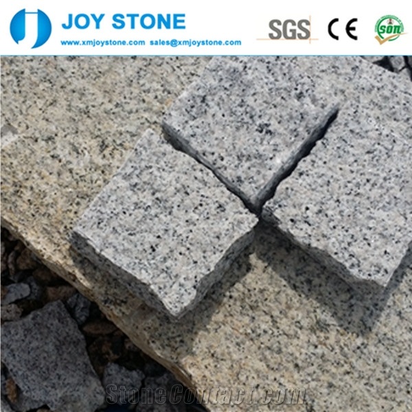 Whole Sale Natural Split 10x10x5cm G623 Grey Granite Cobblestone Paver