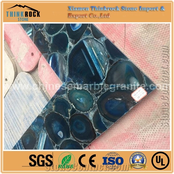 Blue Agate Semi Precious Slab for Vanity Tops and Wall