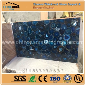 Blue Agate Semi Precious Slab for Vanity Tops and Wall