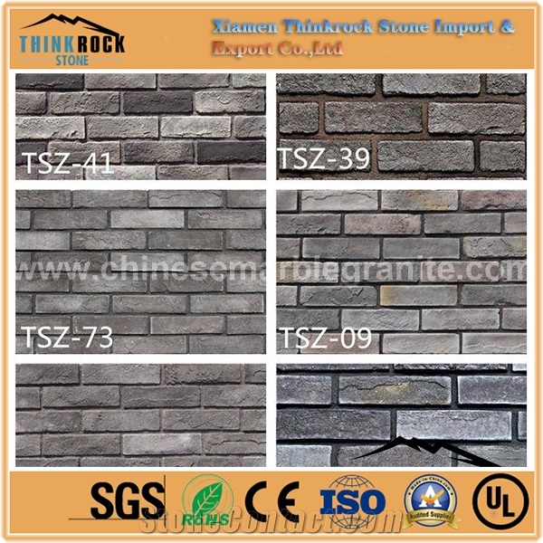 Faux Stone Face Pavers Black Brick Wall Panels