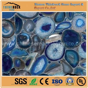 Natural Blue Agate Stone Slabs,Semiprecious Panels