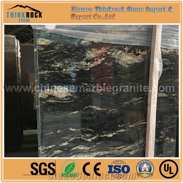 Premium Surface Matrix Titanium Black Granite Stone Slabs