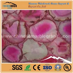 Rose Pink Agate Stone Slabs for Feature Walls/Countertops/Vanities