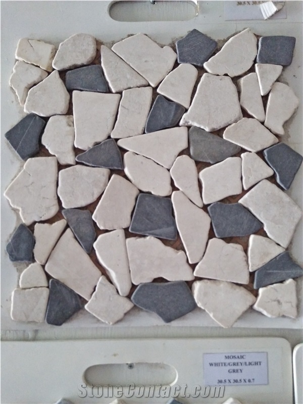 Chipped Marble Mosaic Glued On Net