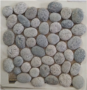 Pebble Mosaic, Sliced Pebbles Mosaic Pattern