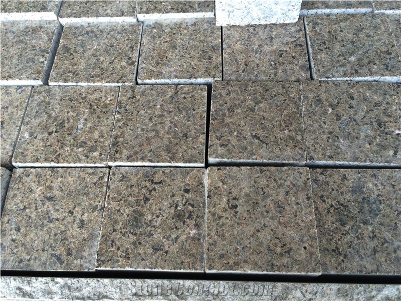 Brown Cubestone,Brown Granite Cobble Stone,Brown Granite Road Paver