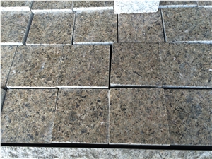 Brown Cubestone,Brown Granite Cobble Stone,Brown Granite Road Paver