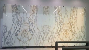 Bookmatching Wall Calacatta Gold Marble Slabs & Tiles