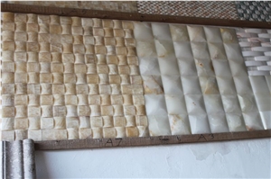 China Honey Onyx Mosaic Tiles,Yellow Onyx Mosaic Stone Design