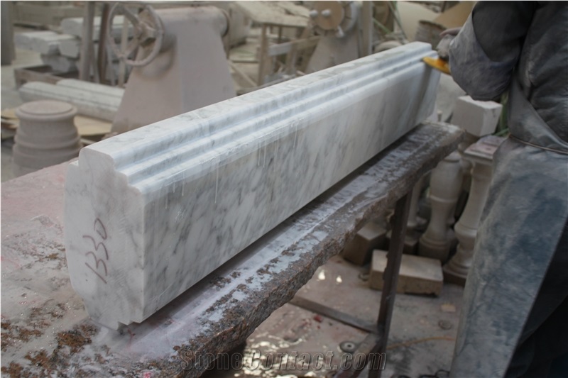 High Quality Bianco Carrara White Marble Handrail,White Marble Railing