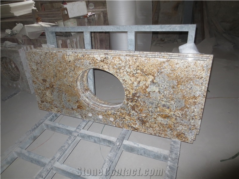 Hot Sale Golden Persa Granite,Brazil Golden Granite Kitchen Countertop