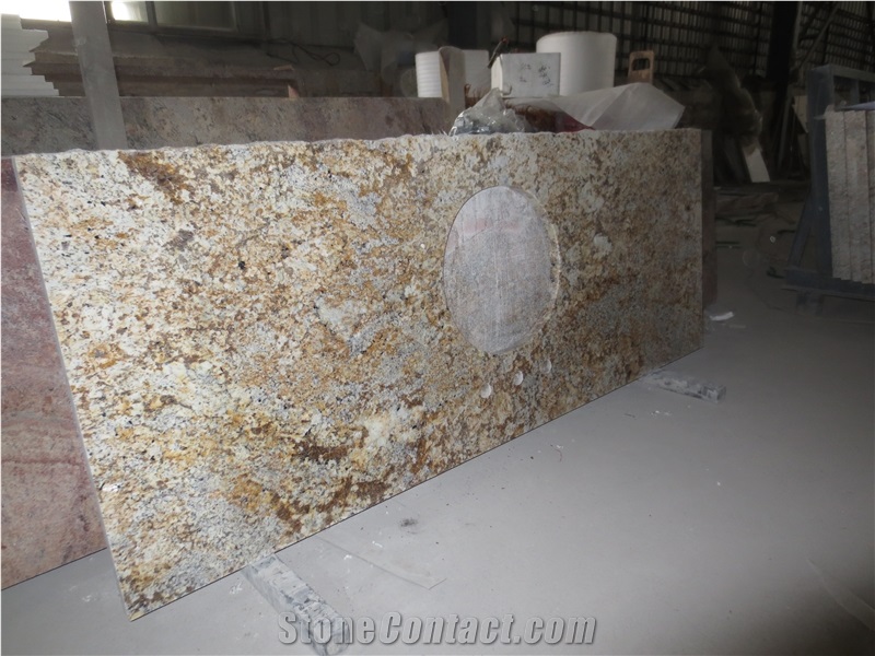 Hot Sale Golden Persa Granite,Brazil Golden Granite Kitchen Countertop