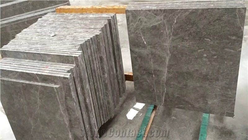 Hot Sale Hermes Grey Marble Tiles, Grey Polished Marble Flooring Tile