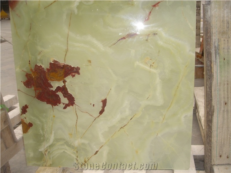 Super Quality Onyx Composited Tile, Yellow & Green & White Onyx