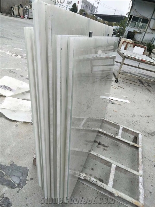 White and Black Marble Waterjet Laminated Tiles, Laminated Marble Slab