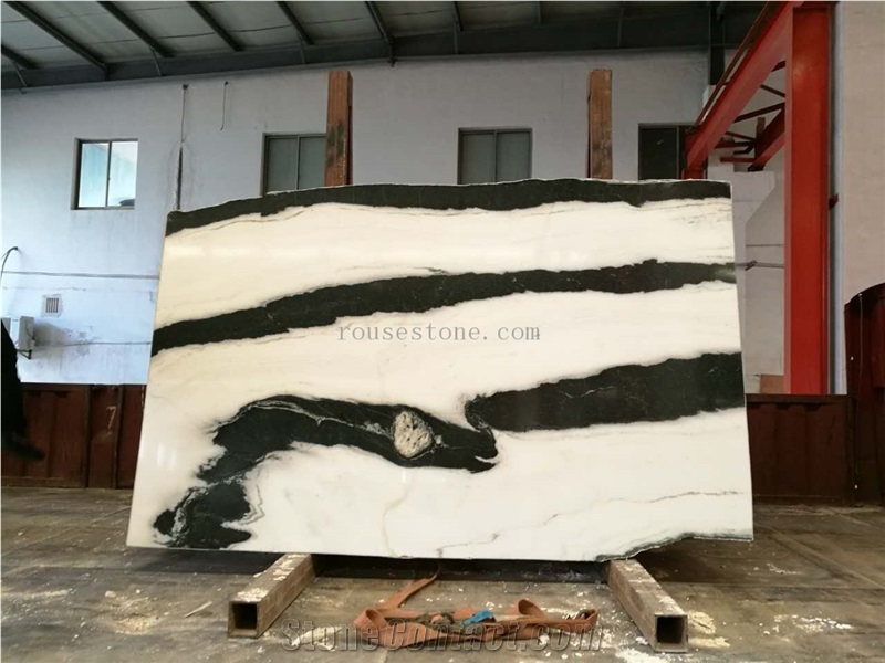 Panda White,Landscape Paintings,Sonal White Marble,Slab,High Quality