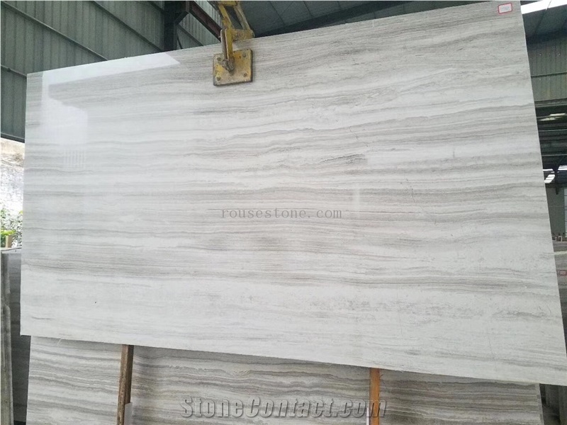 White Wood Marble Slab,Wooden Grain,China Serpegiante,Striato Grigio