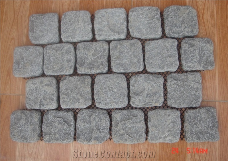 China Zhangpu Grey Basalt & Bluestone Tumbled Pavers and Cobbles