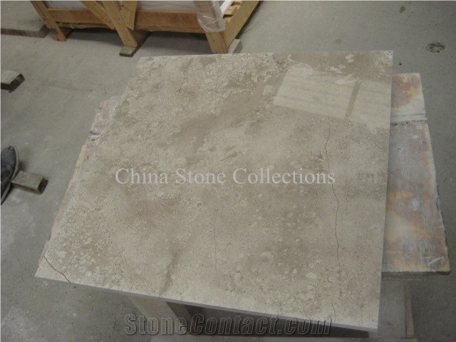 Chinese Limestone Ivory G Vein Cut & Cross Cut Tiles in Brushed/Honed