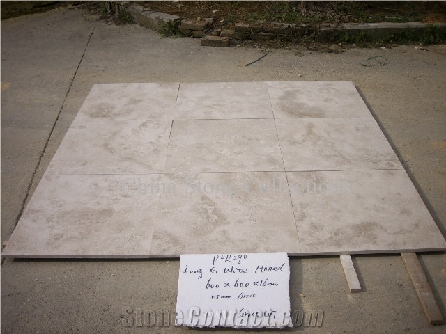 Chinese Limestone Ivory G Vein Cut & Cross Cut Tiles in Brushed/Honed