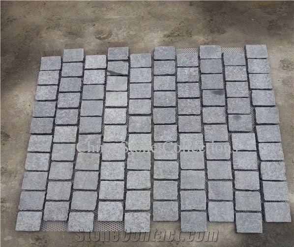 G684 Fuding Black Basalt Pavers/Floor Paving Tiles/Mesh Backed Cobbles