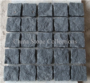 G684 Fuding Black Basalt Pavers/Floor Paving Tiles/Mesh Backed Cobbles