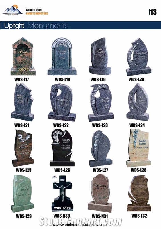 Our Upright Range Tombstones