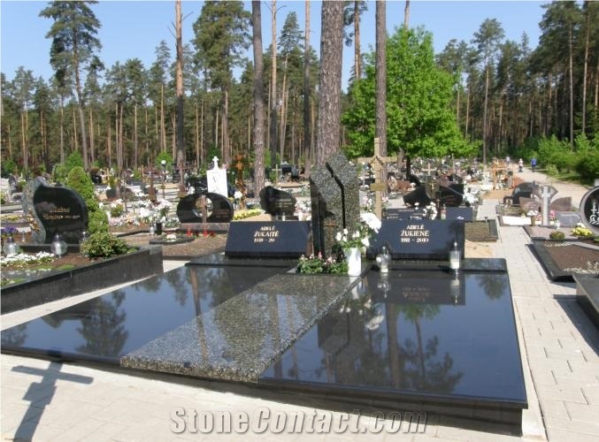 Absolute Black, Baltic Green Granite Double Monument