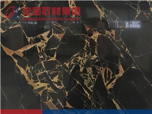 China Polished Montmartre Marble Black Gold Portoro for Wall Coverring