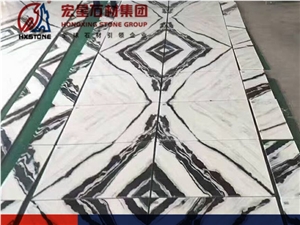 China Polished Panda White Marble Slabs&Tiles Natural Decoration Stone
