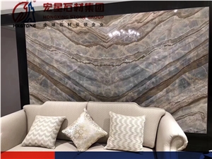 China Polished Roman Impression Marble Slabs&Tiles Brown&Blue Color