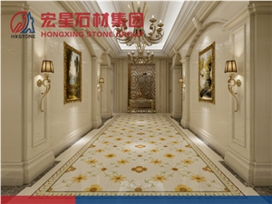 Composited Marble Onyx Waterjet Medallion French Style for Floor