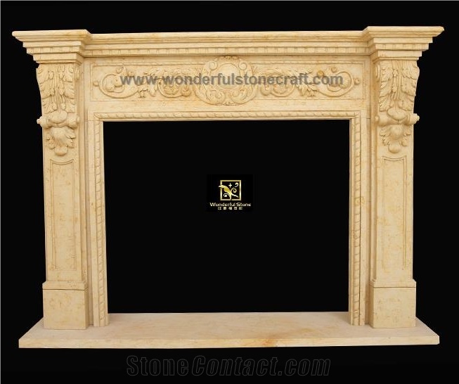 Egyptian Sunny Gold Marble Fireplace