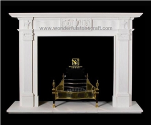 Fangshan White Marble Fireplace