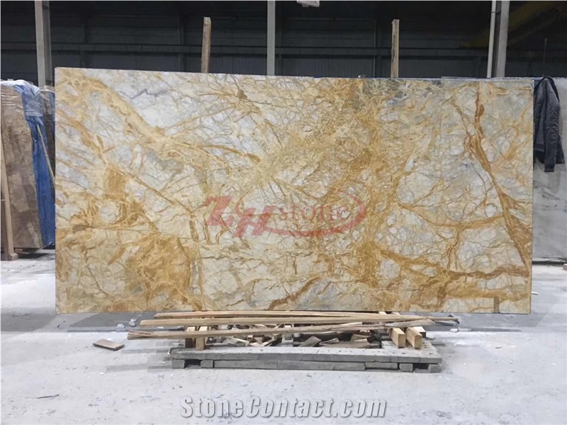 Amber Beige Gold Marble Slab Wall Covering Pattern Cladding Panel