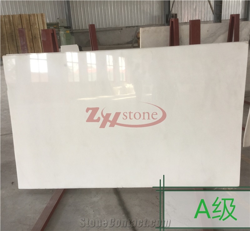 Audi Snow White Marble Slab for Villa Decoration Material