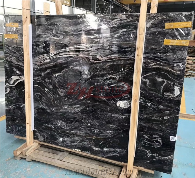 Black Marble Magma Black Marble Floor Tile for Hotel Project