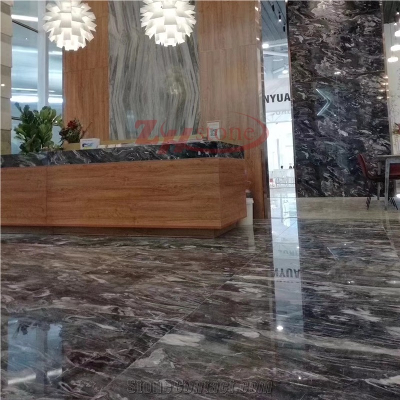Black Marble Magma Black Marble Floor Tile for Hotel Project