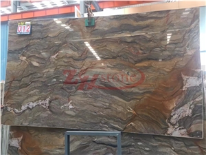 Fusion Brown Quartzite Slabs Composite Honeycomb for Feature Wall