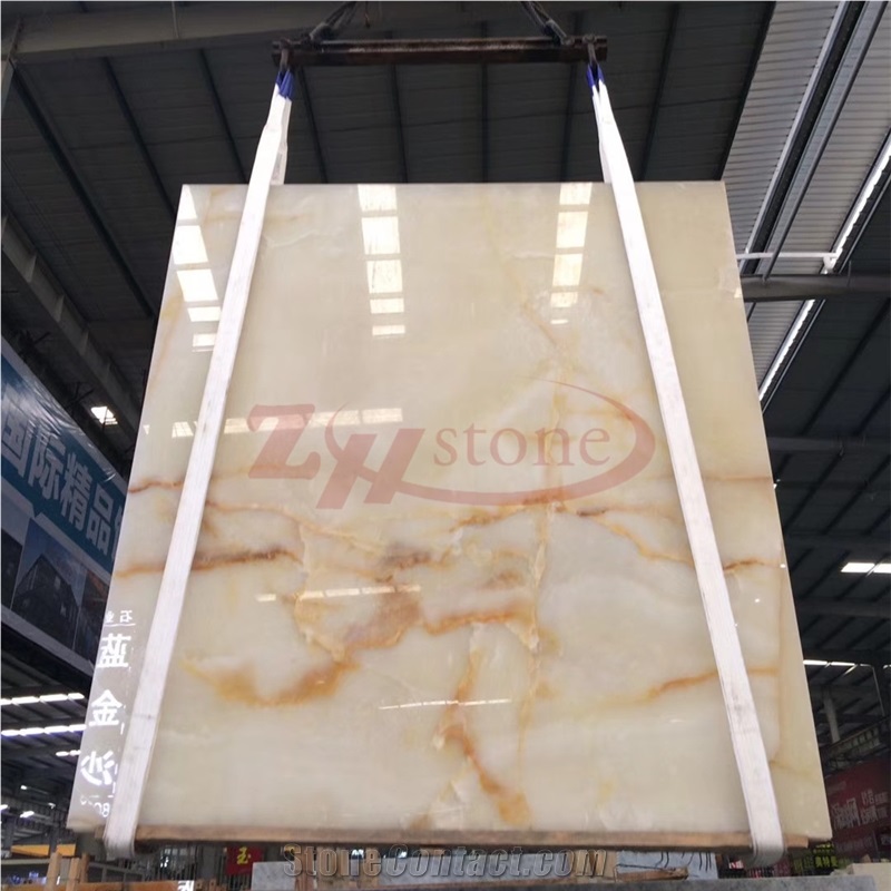 Golden Silk White Jade Marble Slab for Wall Covering,Tiles