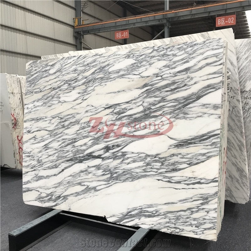 Italy White Marble Arabescato Carrara Marble Slabs Tiles