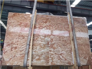 Laminated Tranlusent Tiger Onyx Red Onyx Slabs Wall Covering